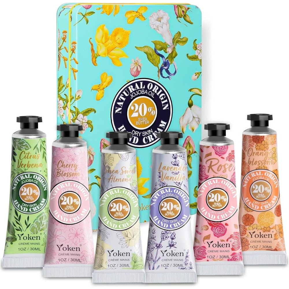 Premium Yoken Shea Butter & Jojoba Oil Hand Cream Gift Set, 6 Natural Scents
